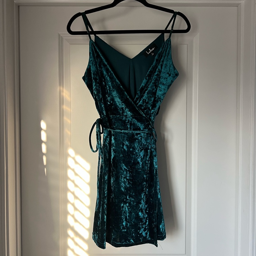Lulus Emerald Velvet Mini Dress